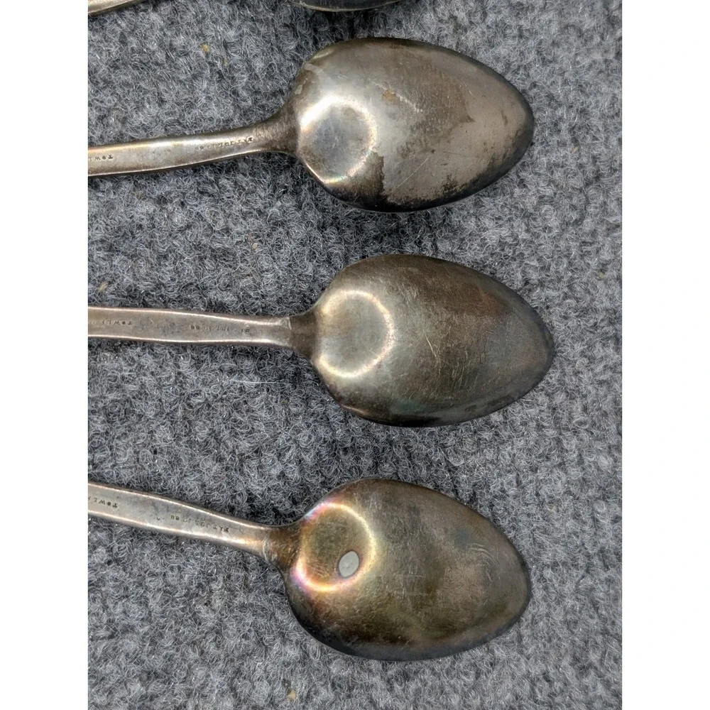 Vintage Towel Mfg Co. EUDORA Silverplated Set Of 5 Spoons 1888 